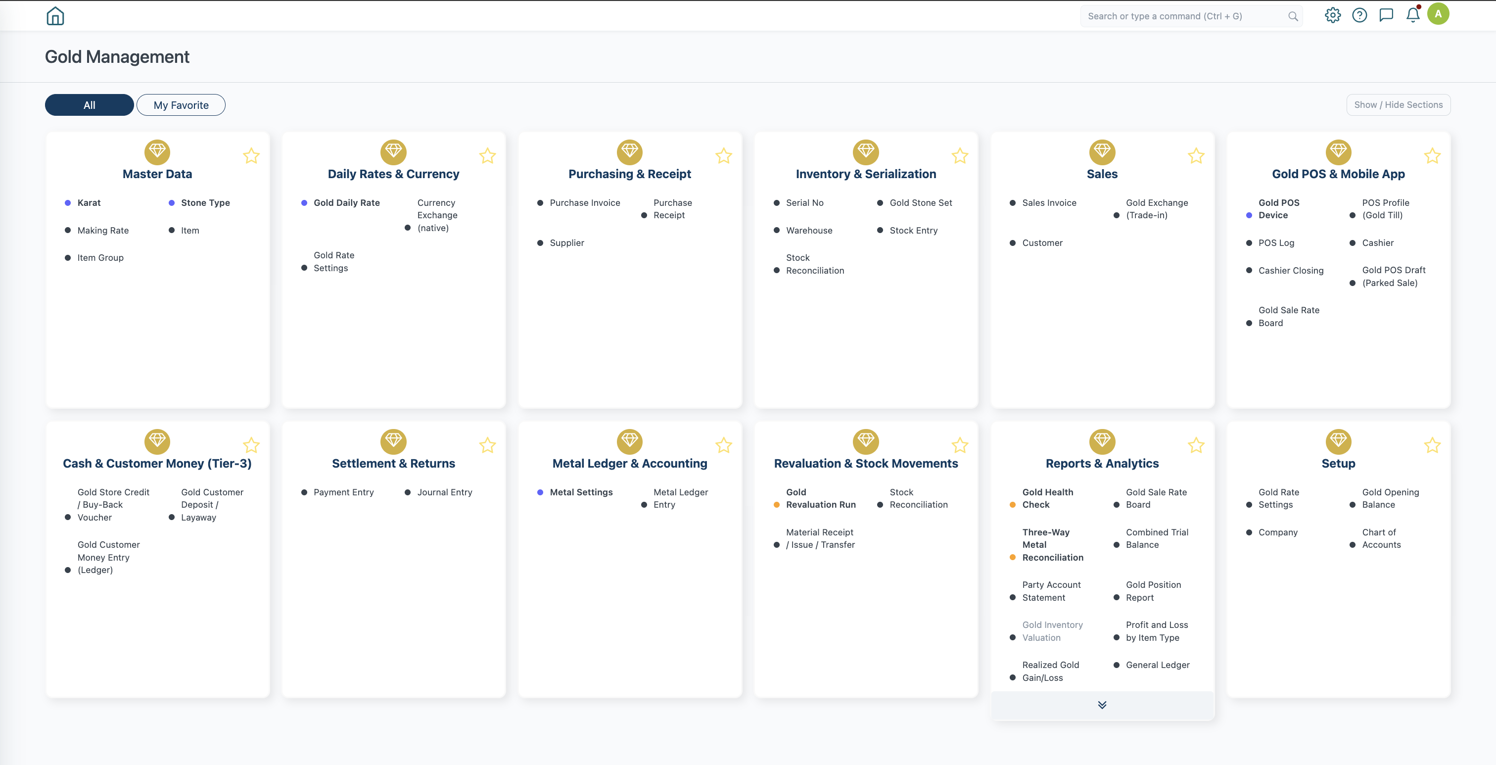 وحدة Gold Management داخل MaxFlow